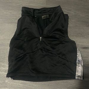 Gymshark black mock zip up crop top